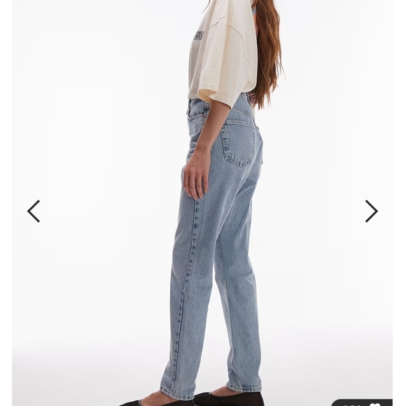 Topshop Women's Mom Jeans In Bleach Finish ~ Size 26 X 30 - Picture 9 of 11